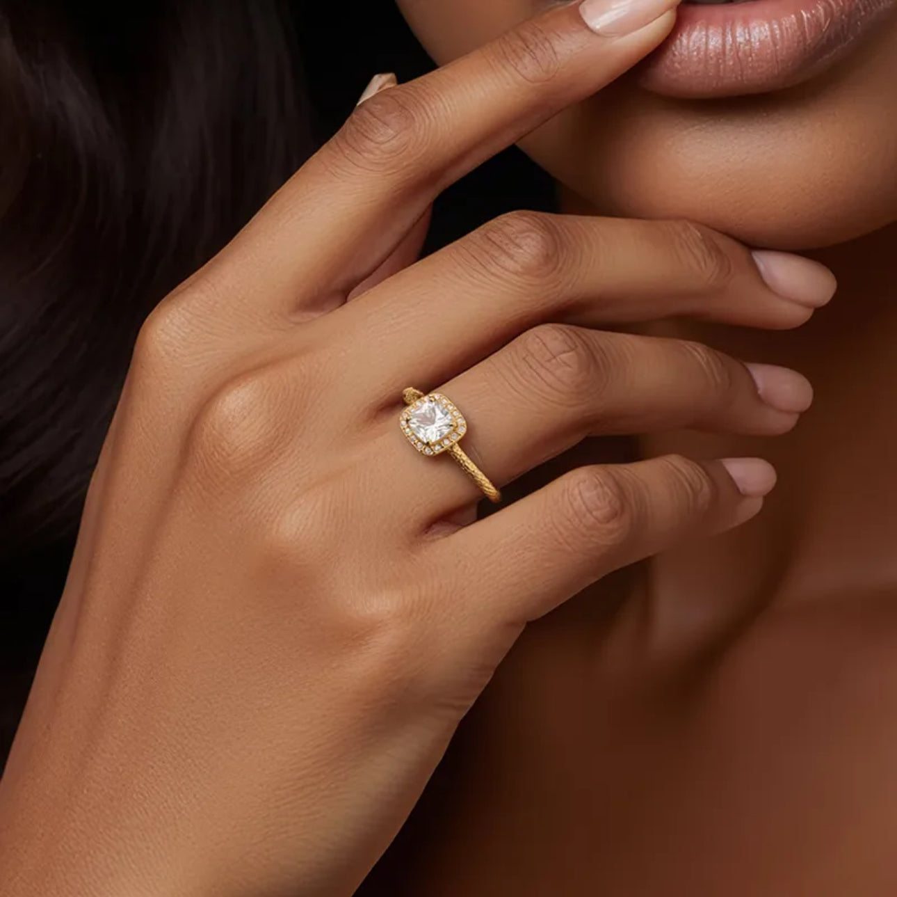 Simple Square Gold Ring