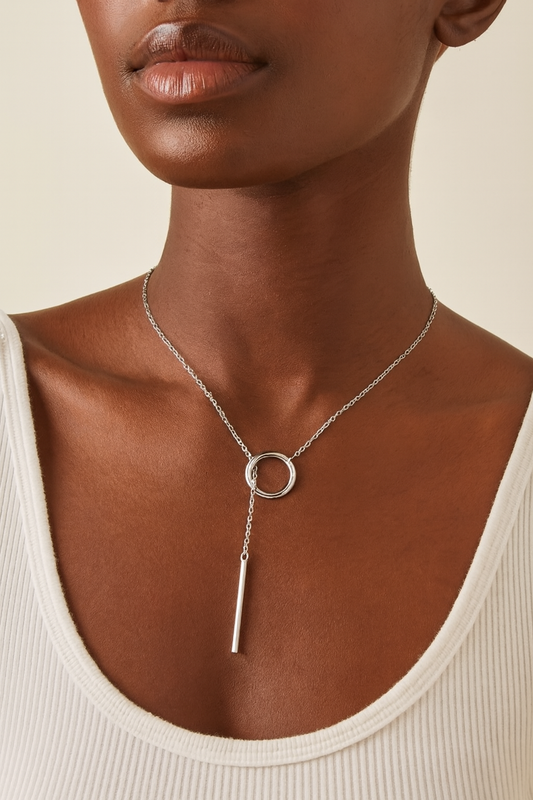 Autumn Circle Silver Necklace