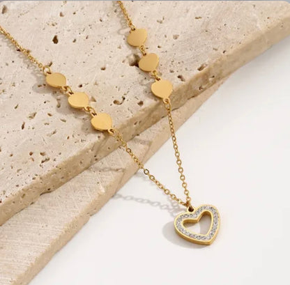 Heart Rhinestone Necklace