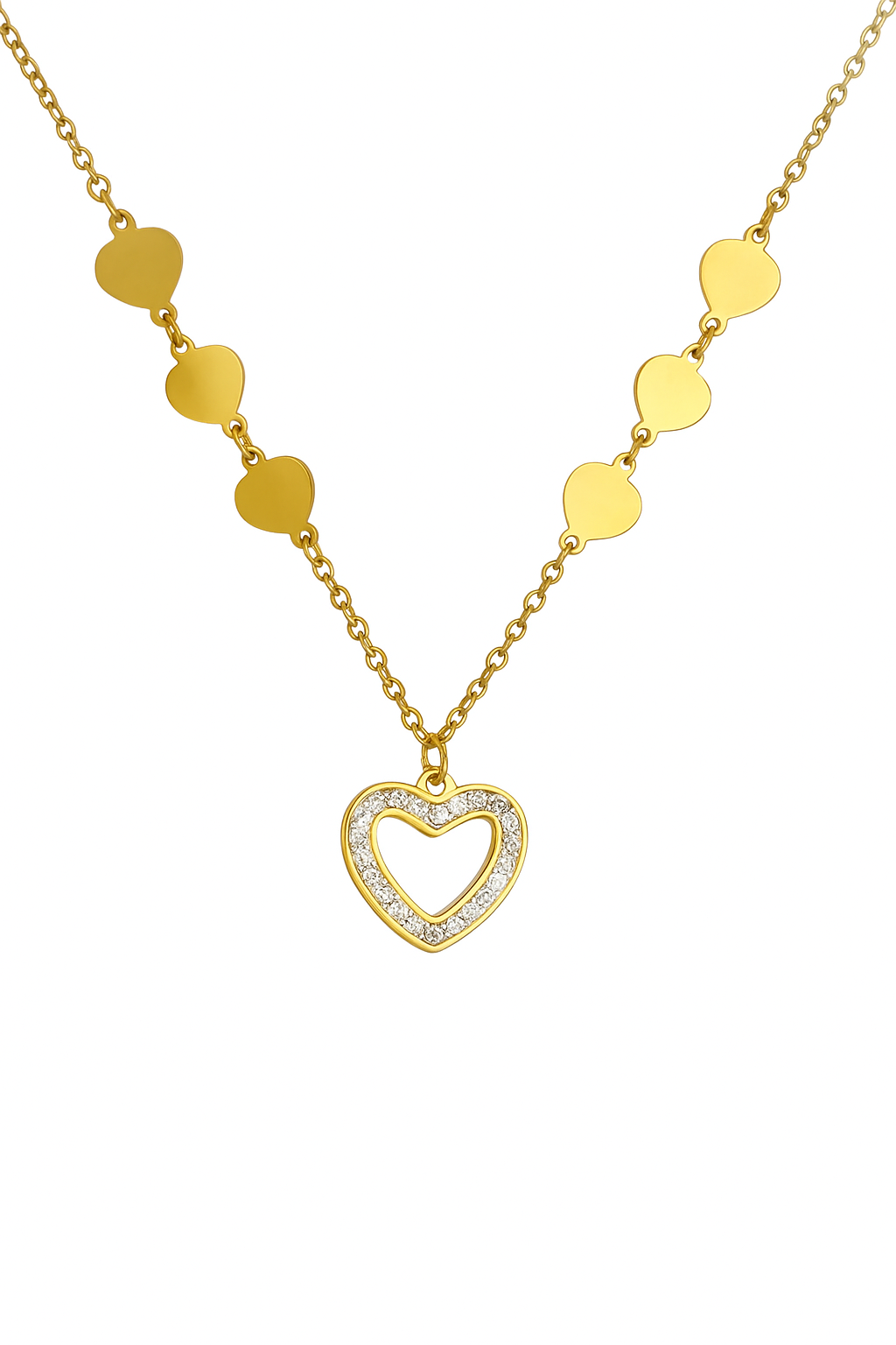 Heart Rhinestone Necklace